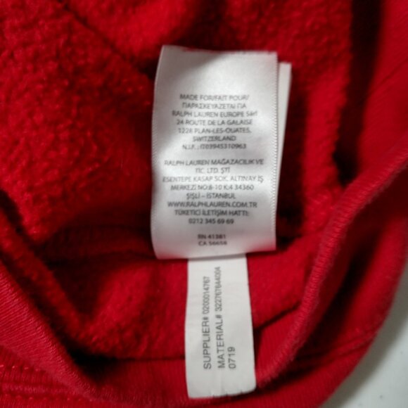 Polo Bear Ralph Lauren Hoooded Sweatshirt Youth 7 Red Ski Bear Skiing Hoodie - Picture 8 of 11